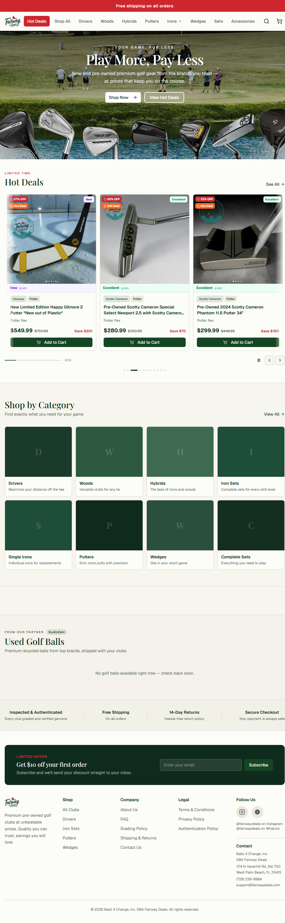 Fairway Deals website desktop preview